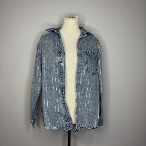 Blue b - Blue Denim Jacket with Rhinestone Details - Picture 3 of 5